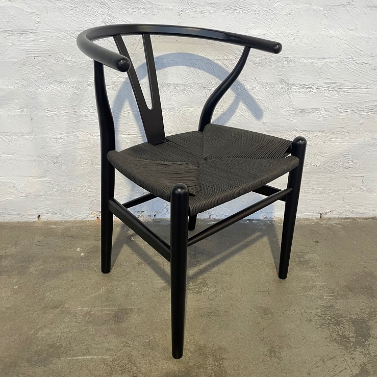 black hans wegner replica wishbone chairs