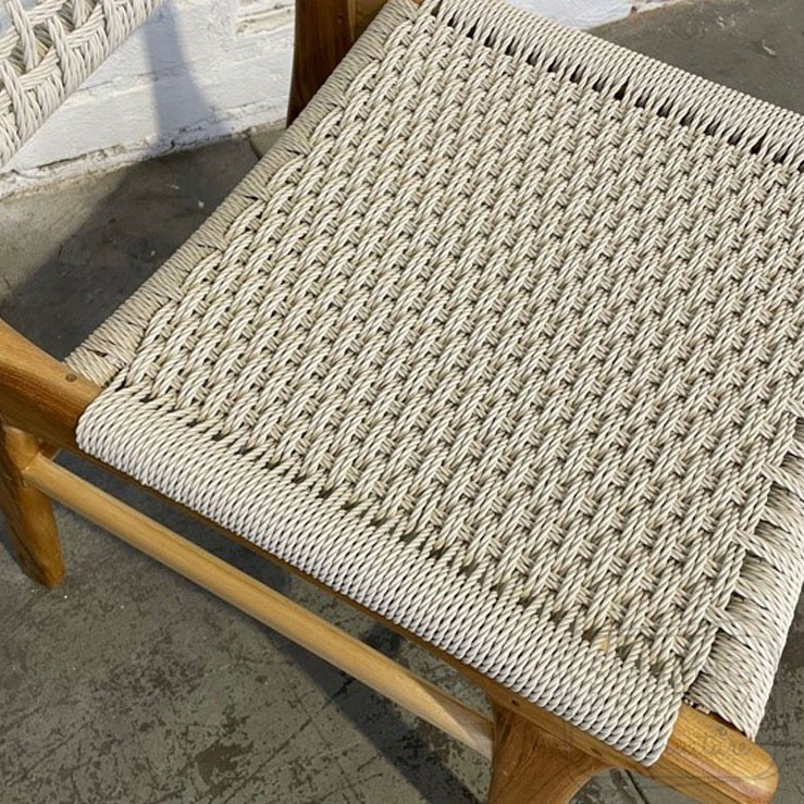 teak and rope outdoor chair