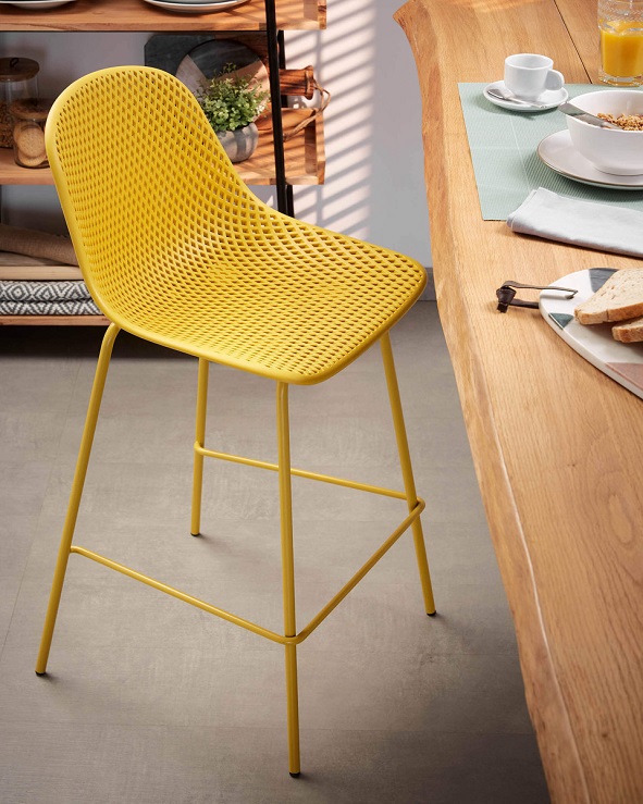 yellow sitting stool